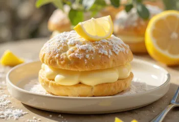 Semla sitruunatäytteellä, tuore ja herkullinen leivonnainen