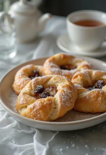 Eccles cake mausteisella omenatäytteellä, tuoreita leivonnaisia mausteisella omenalla ja rusinoilla
