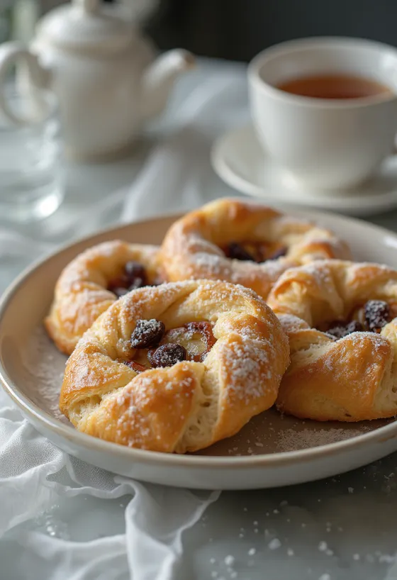 Eccles cake mausteisella omenatäytteellä, tuoreita leivonnaisia mausteisella omenalla ja rusinoilla