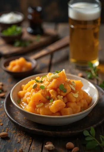 Gajar ka halwa maidolla, tuoreella porkkanalla, maitomaisessa kastikkeessa, tuoreeltaan tarjoiltuna