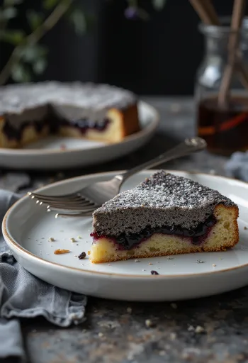 Klassinen unikonsiemenkakku tarjoiltuna