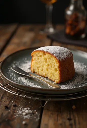 Ruskistettu voikakku viipaleina tarjoiltuna