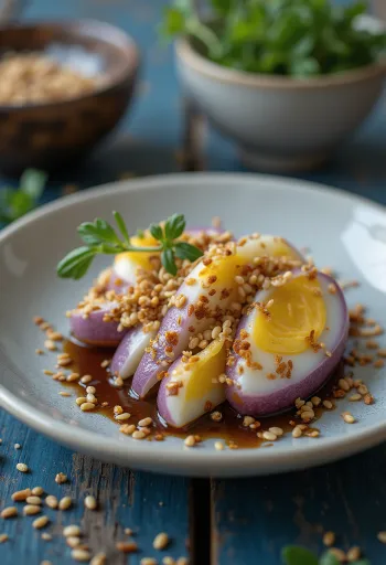 Gaji Namul – korealainen höyrytetty munakoiso seesamilla ripoteltuna, tarjoiltuna