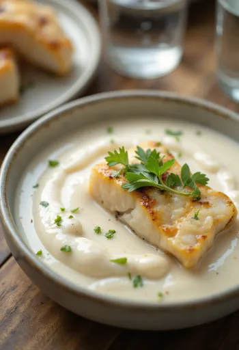 Rakuuna-inkivääri-kookoskastike tarjoiltuna