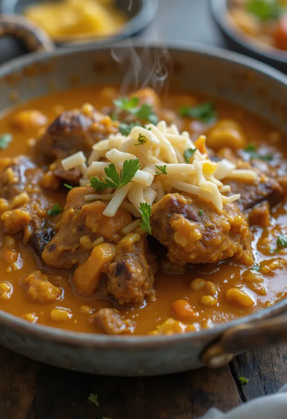 Kuttucurry tarjoiltuna riisin kera