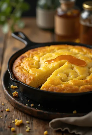 Klassinen Cornbread viipaloituna, tuoreella, pehmeällä sisuksella