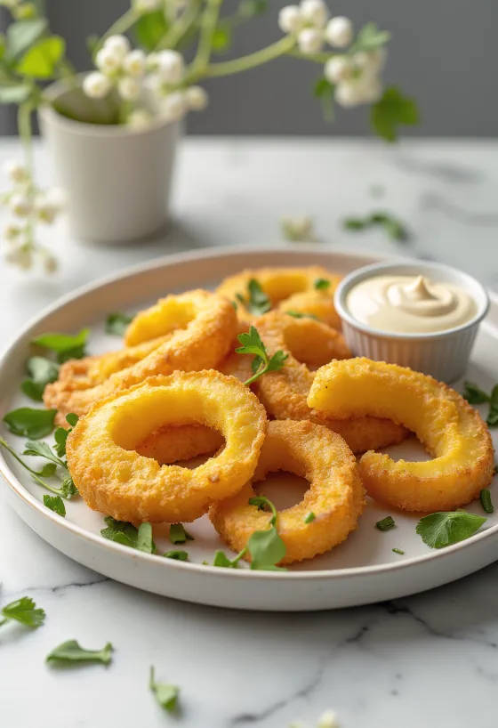 Leivitetty kurpitsa kullanruskeaksi paistettuna, rapealla kuorrutteella tarjoiltuna