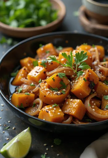 Myskikurpitsa-lime-wokki tofulla