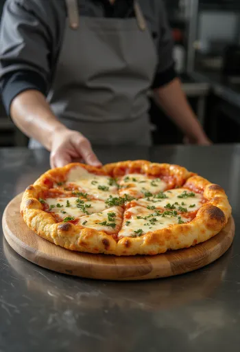 Kukkakaalipizzapohja vegaanisella täytteellä tarjoiltuna