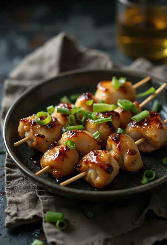 Yakitori-kanavartaat tarjoiltuna