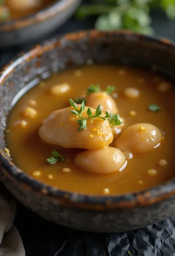 Kullankeltainen hunaja-inkiväärikastike kulhossa