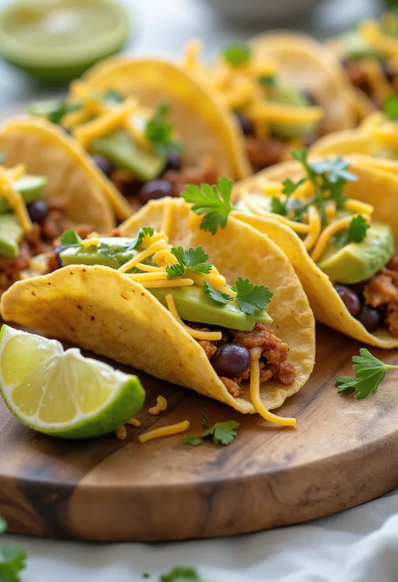 Taco-maistelumenu tarjoiltuna