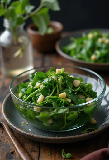 Marinoitu pinaatti lasipurkissa