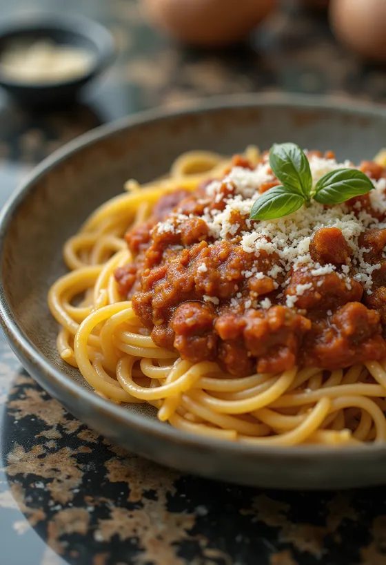 Spaghetti Bolognese, klassinen italialainen pasta tomaattisella lihakastikkeella