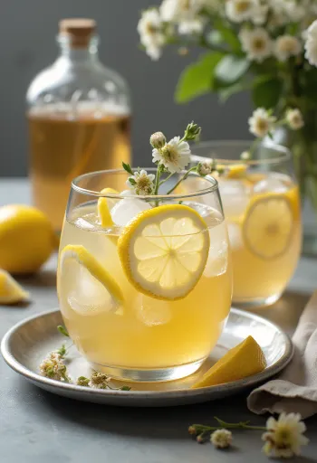 Seljankukkajääsiideri tuoreena tarjoiltuna