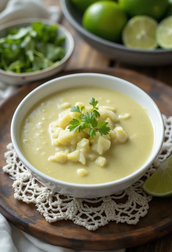 Kookos-lime-currykastike tarjoiltuna