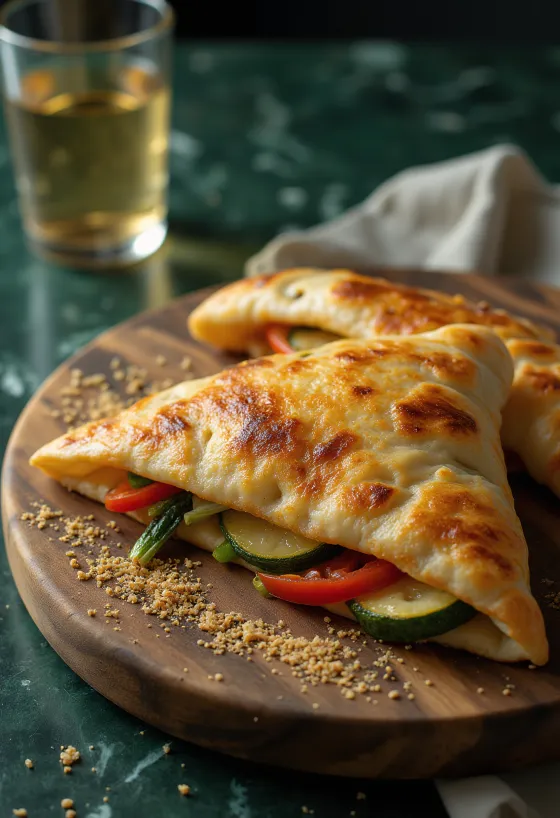 Tuoreeltaan paistettu Grillattu Kasviscalzone