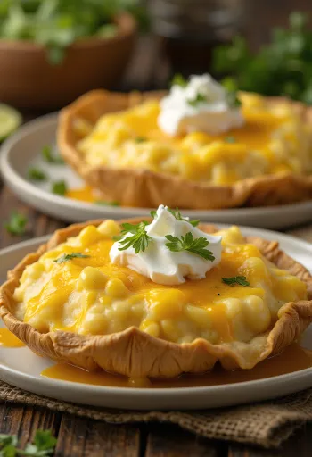 Tamalito smetanalla, tuoreella korianterilla ja limelohkoilla tarjoiltuna