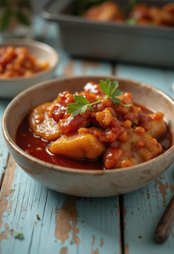 Hunajainen barbecue-glasuur tarjoiltuna