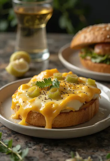 Juustotäytteinen tostón, runsaalla juustotäytteellä ja rapealla leivällä.