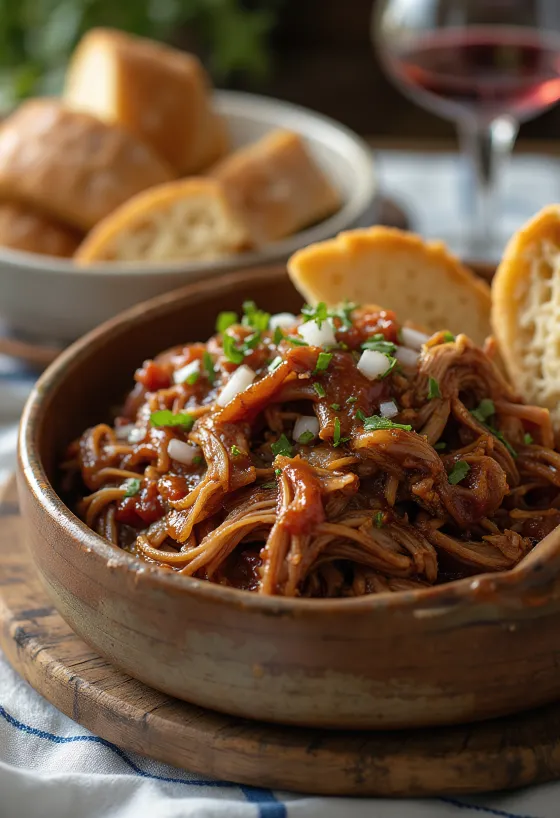 BBQ pulled pork tarjoiltuna tuoreessa sämpylässä ja hapankaalin kera