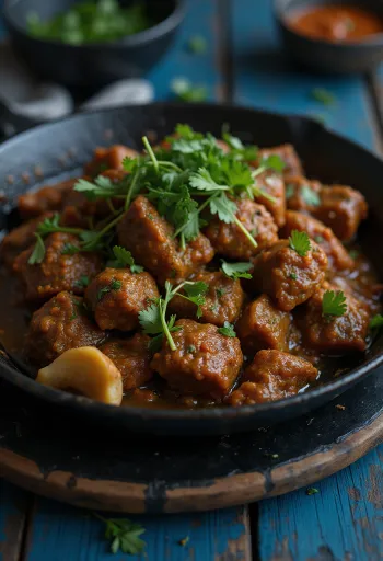 Bhuna beef garam masalalla, intialaista naudanlihaa mausteisessa kastikkeessa