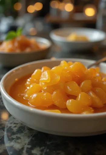 Appelsiini-inkiväärikastike tarjoiltuna