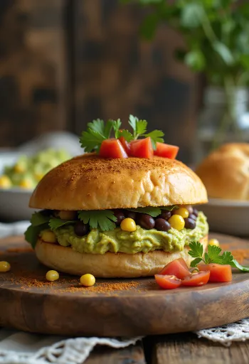 Meksikolaisittain maustetut avokado-bao-sämpylät tarjoiltuna