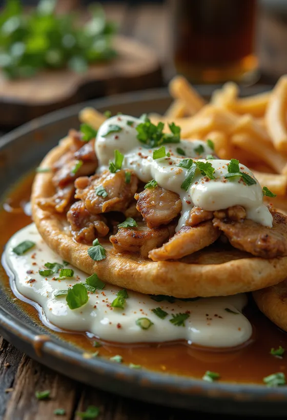 Seka-gyros pita tuoreella tzatzikilla