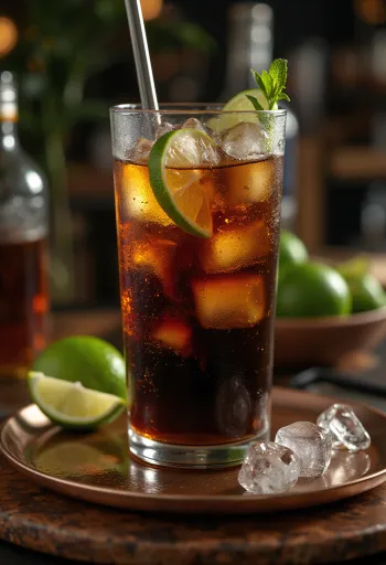 Cuba Libre -cocktail tuoreena tarjoiltuna