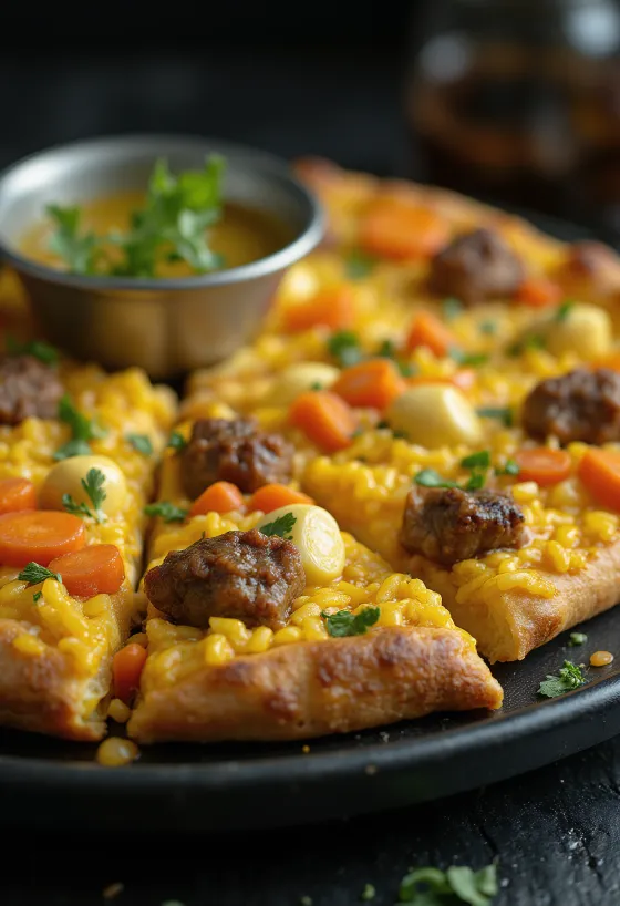 Uzbekistanilaistyylinen riisipizza