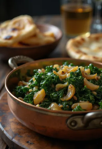 Klassinen Sabzi vihannesmuhennos tarjoiltuna, tuoreilla vihanneksilla ja mausteilla