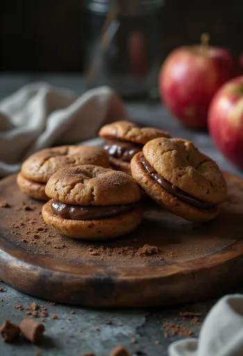 Omena-suklaalinzerit tarjoiltuna