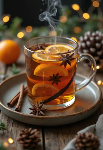 Mausteinen joulusiideri mukissa