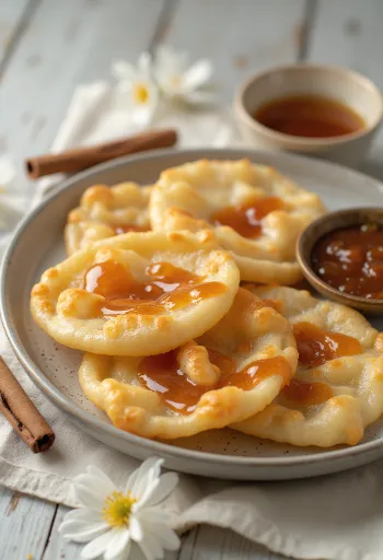 Luchi tarjoiltuna makealla tamarind-kastikkeella
