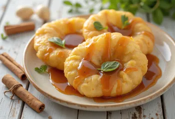 Luchi tarjoiltuna makealla tamarind-kastikkeella