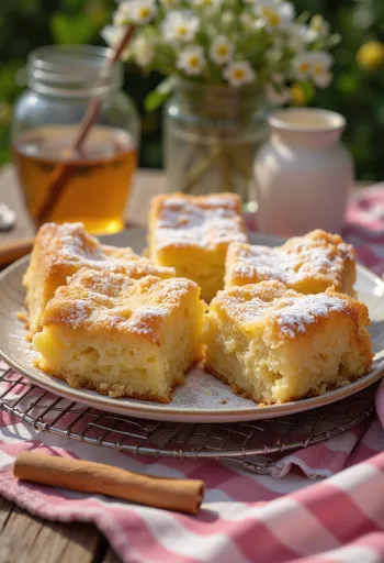 Hunaja-kanelikakku tarjoiltuna