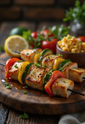 Balık Kebab grillatulla kalalla ja vihanneksilla