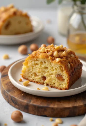 Hunaja-hasselpähkinäviipaleet tarjoiltuna