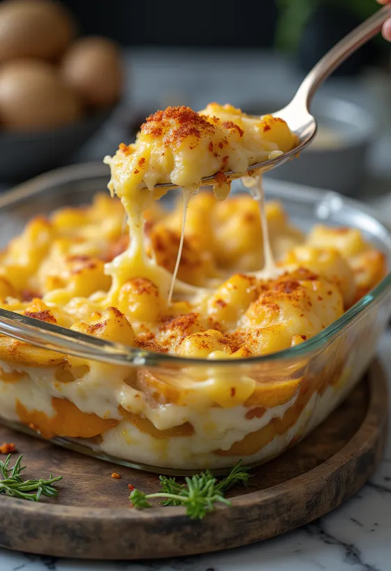 Vegaaninen perunavuoka tarjoiltuna tuoreen persiljan kera