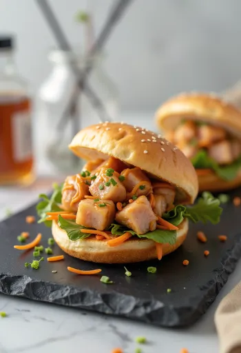 Mausteinen tonnikala-bao bun tarjoiltuna