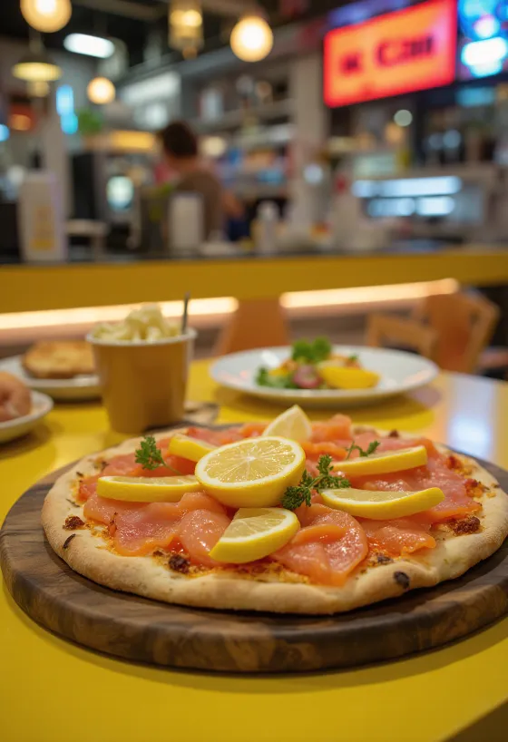 Moskovalainen pizza savulohella ja smetanalla