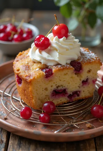 Kanelinen herukkakakku viipaleina