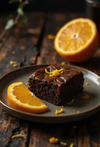 Appelsiinibrownie tarjoiltuna