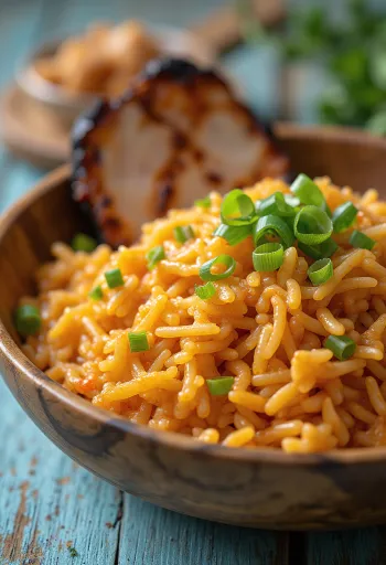 Mausteinen BBQ-riisi tarjoiltuna