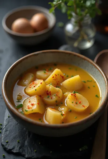 Lebbencs-keitto pastalla, perunalla ja savuspekonilla rikastettuna