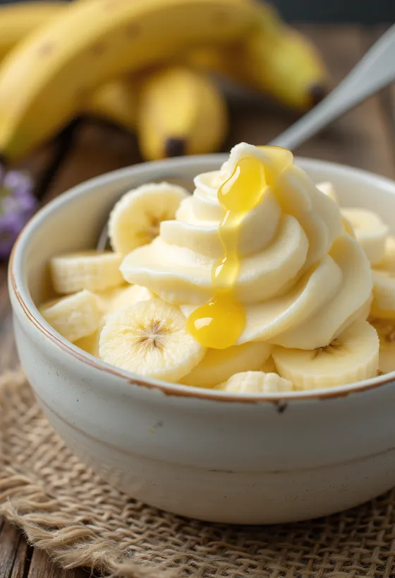 Banaanijäädyke tarjoiltuna