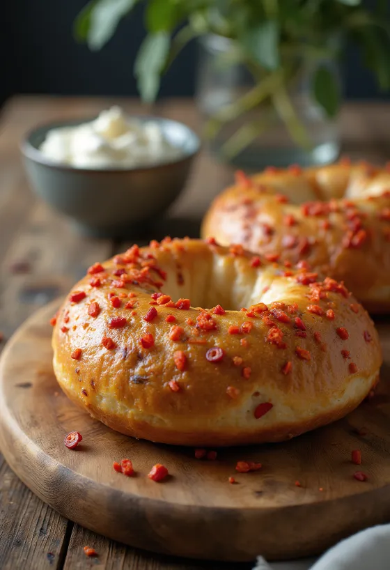 Tulinen chilibagel vastapaistettuna