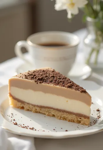 Kastanjamoussekakku tyylikkäästi tarjoiltuna