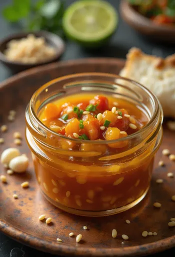 Seesami-chili-limekastike tarjoiltuna